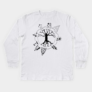 Yggdrasil Worldtree Kids Long Sleeve T-Shirt